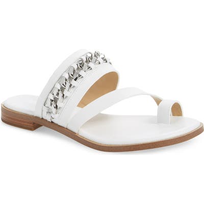 Michael Michael Kors Bergen Curb Chain Slide Sandal, White