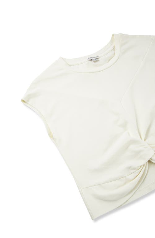 Shop Habitual Kids Kids' Twist Front Cotton T-shirt In Off-white