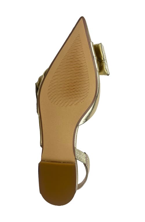 Yosi Samra Violet Pointed Toe Slingback Flat In Gold