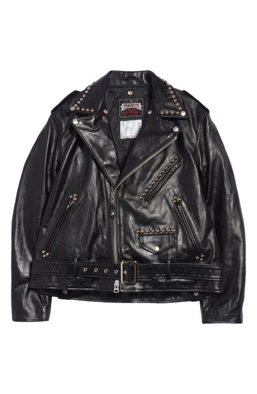 Sacai x Schott Perfecto Studded Leather Moto Jacket in Black