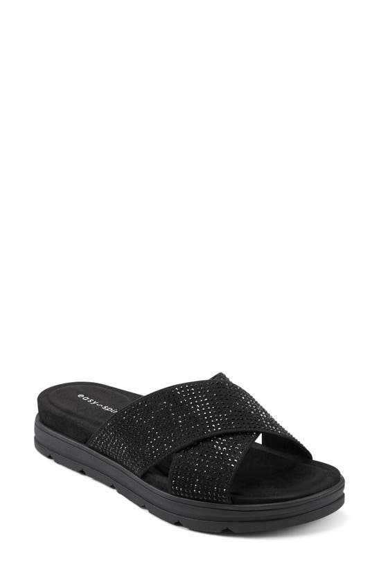 Easy Spirit Sestacy Platform Slide Sandal In Black