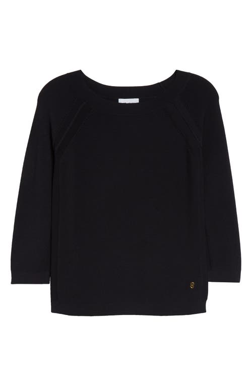 Shop St John St. John Collection Fine Gauge Raglan Sleeve Sweater In Carbon