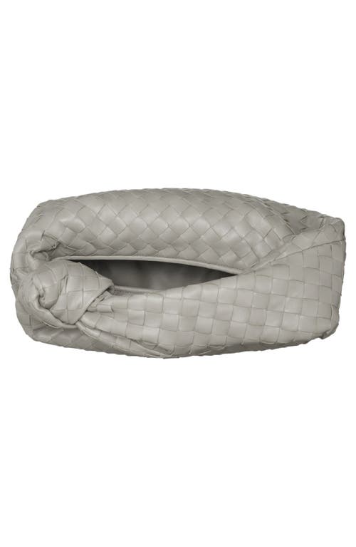 Bottega Veneta Teen Jodie Intrecciato Leather Hobo In Agate Grey/ Gold