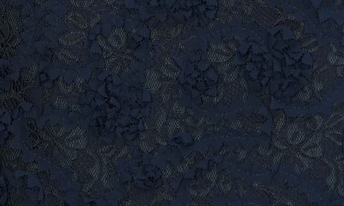 Js Collections Elodie Floral One-shoulder Cotton Blend Gown In Deep Navy
