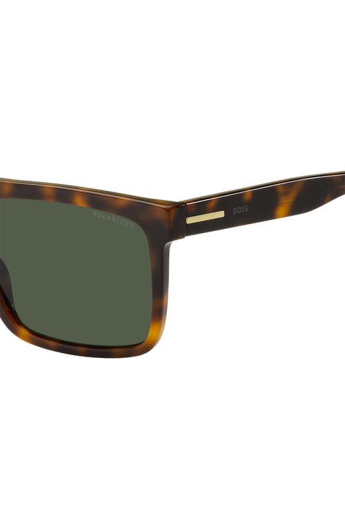 Shop Hugo Boss Boss 59mm Polarized Rectangular Sunglasses In Havana 2