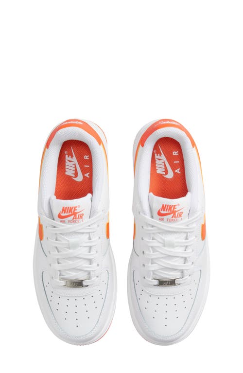 Shop Nike Kids' Air Force 1 Sneaker In White/safety Orange