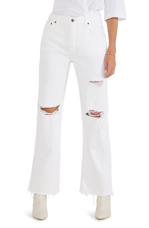 ÉTICA Amis Relaxed Raw Hem Mid Rise Bootcut Jeans in Vintage White
