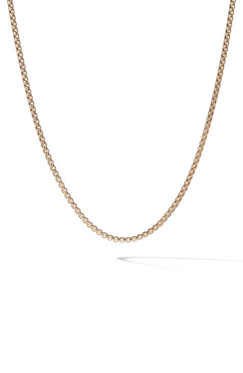 Box Chain Necklace in 18k Yellow Gold, 2.7mm