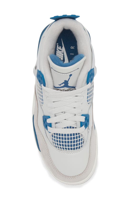 Shop Jordan Air  4 Retro Basketball Sneaker In Off White/ Blue/ Grey