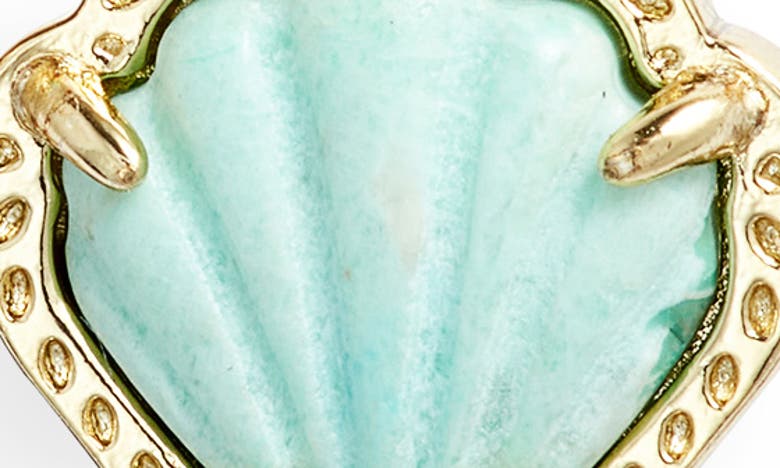 Shop Kendra Scott Brynne Shell Stud Earrings In Gold Sea Green Chrysocolla