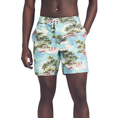 Faherty Classic Board Shorts, Blue/green
