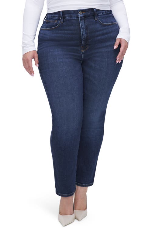 Good American Good Classic Split Back Pocket Straight Leg Jeans In Indigo572