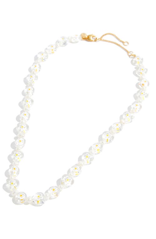 Madewell Daisy-Printed (mitation Pearl & Glass Beaded Choker Necklace in Dandelion
