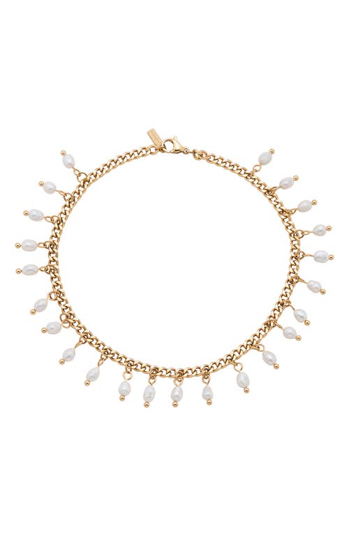 Vicente Freshwater Pearl Anklet in White