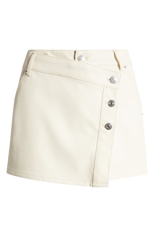 Shop Free People Wynne Faux Leather Asymmetric Miniskirt In Bone