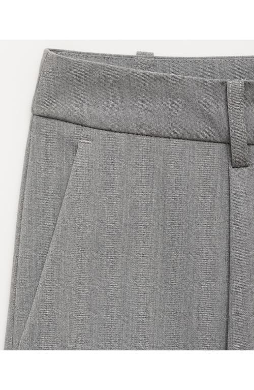 Shop Mango Pleated Straight Leg Ankle Pants In Light Heather Grey