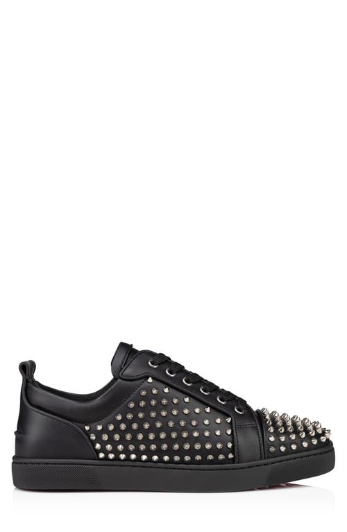 Shop Christian Louboutin Louis Junior Allover Spikes High Top Sneaker In Black/silver