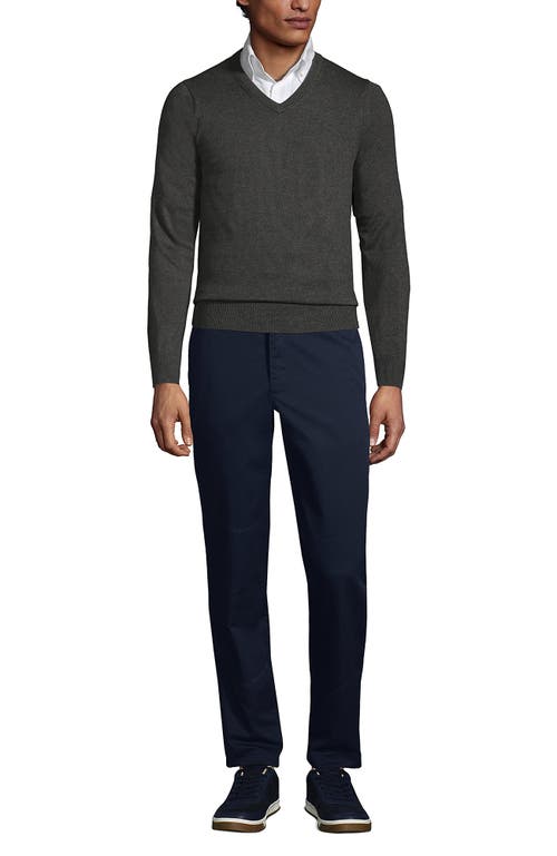 LANDS' END LANDS' END SCHOOL UNIFORM COTTON MODAL FINE GAUGE V-NECK SWEATER