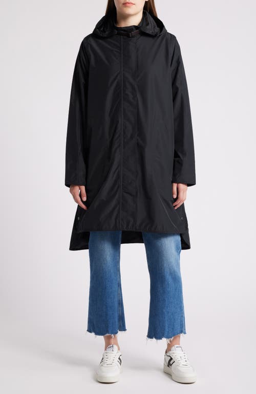 Shop Ilse Jacobsen Waterproof Insulated Hooded Raincoat In Black