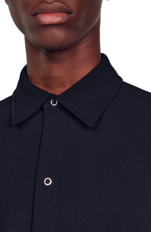 Shop Sandro Long-sleeved Jersey Shirt In Black