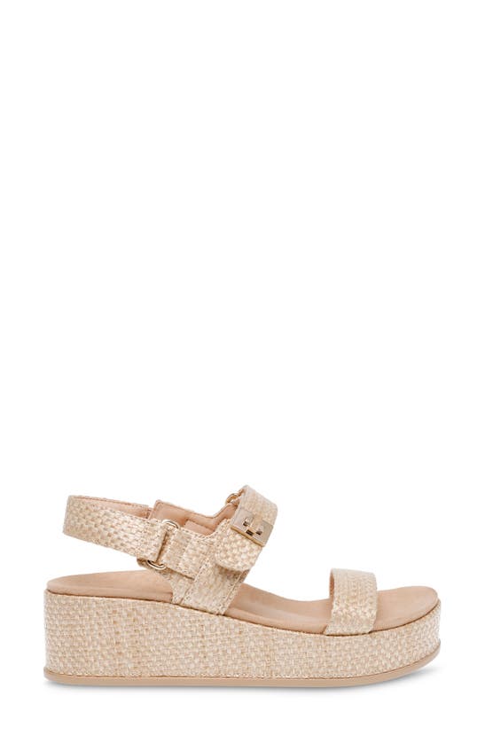 Shop Anne Klein Violette Slingback Platform Wedge Sandal In Natural Raffia