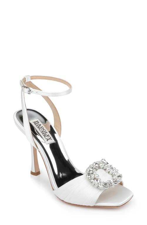 Badgley Mischka Collection Nixie Ankle Strap Sandal in Soft White