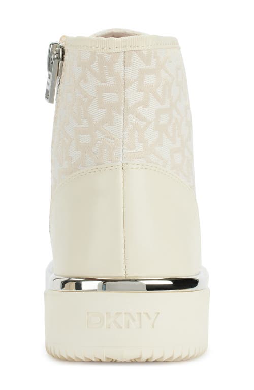 Dkny Bitsy High Top Platform Sneaker In Xvq - Hemp/white