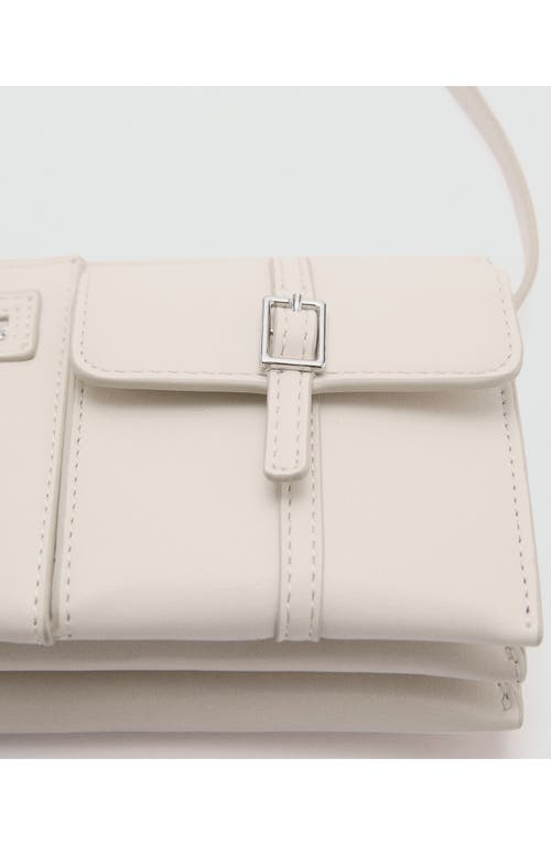 Shop Mango Faux Leather Shoulder Bag In White