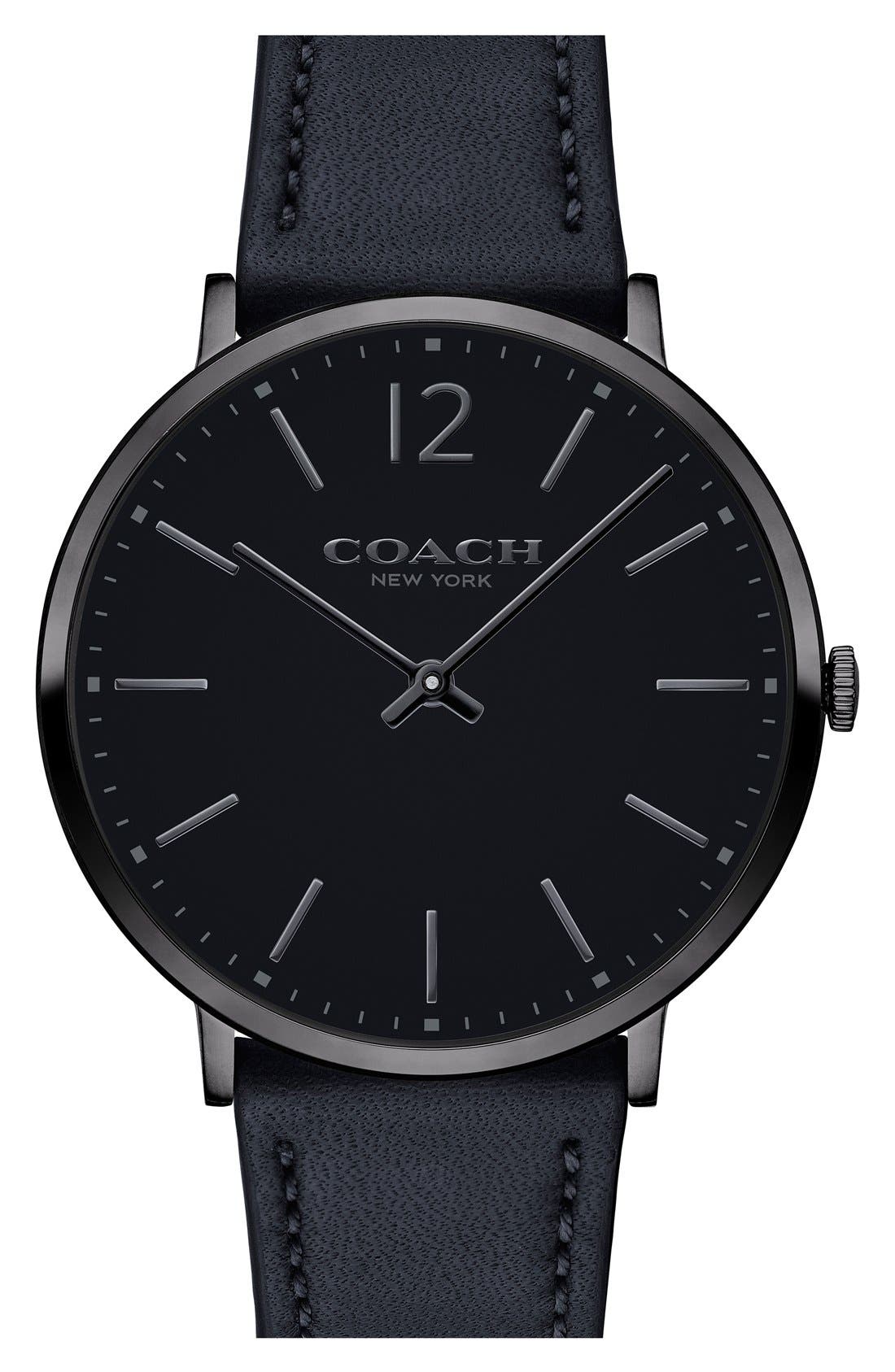 COACH Easton Leather Strap Watch, 40mm Nordstrom