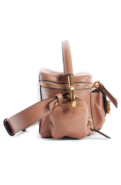 Chloé Small Shiny Leather Camera Bag In Woodrose