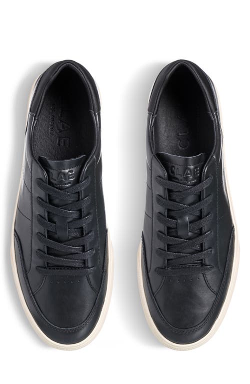 Clae Monroe Venice Leather Sneaker In Black Milled Leather
