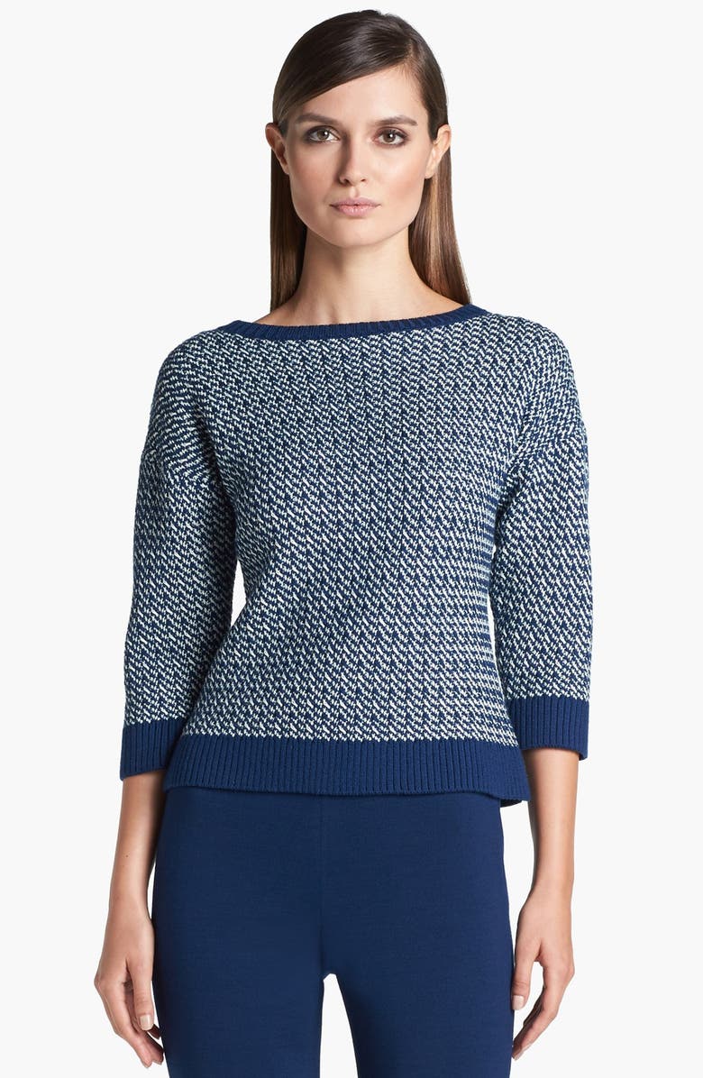 St. John Collection Diagonal Stripe Check Knit Sweater | Nordstrom