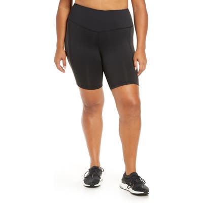 Plus Size Adidas X Universal Standard 3-Stripes High Waist Shorts, Black
