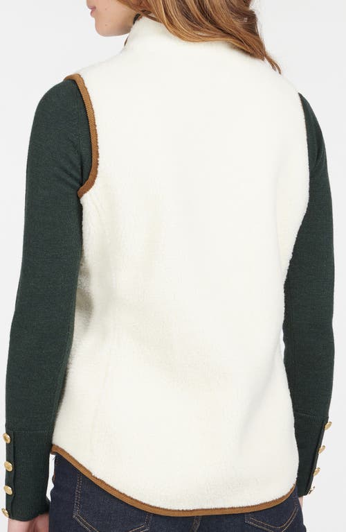 Barbour Burford Fleece Vest In Winter Pearl/classic
