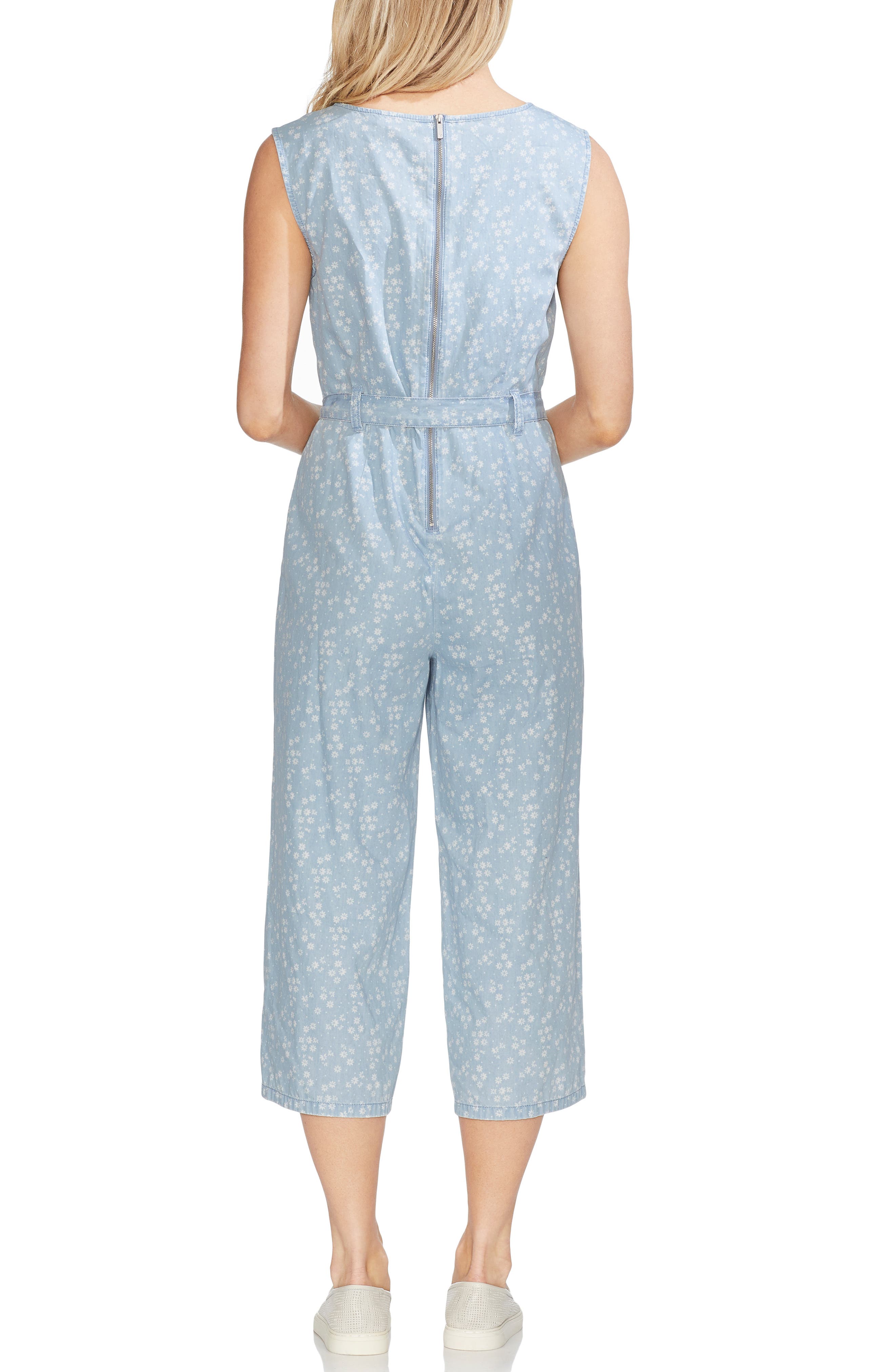 vince camuto denim jumpsuit