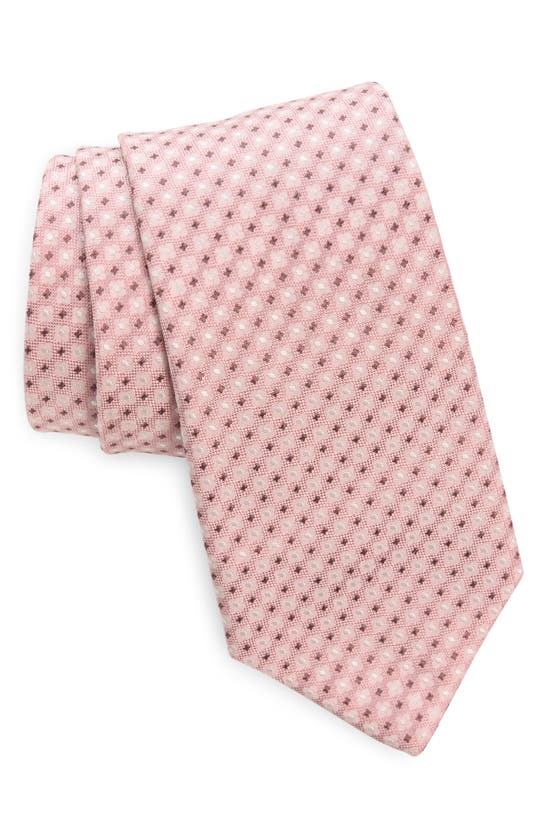 Shop Canali Neat Silk Tie In Pink