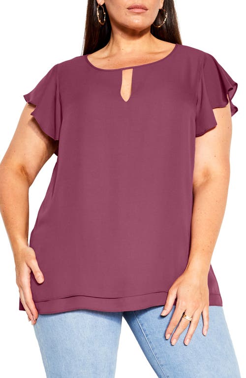 City Chic Sweet Waterfall Top in Roseberry