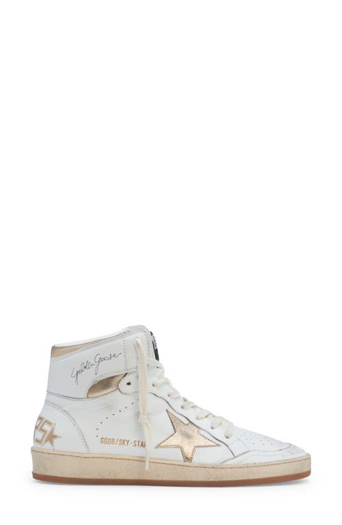 Golden Goose Sky Star Bicolor High-top Sneakers In White/gold