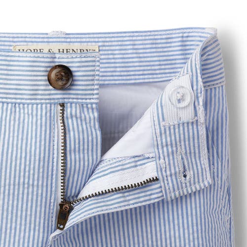Hope & Henry Boys' Organic Cotton Seersucker Short, Kids In Blue Seersucker