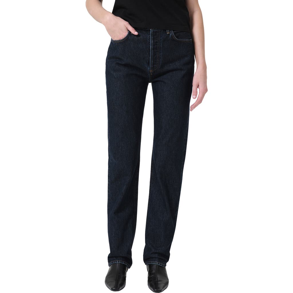 Agolde Straight-leg Denim Jeans In Nero