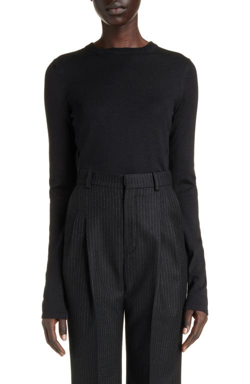 Saint Laurent Wool & Silk Sweater Anthracite Chine at Nordstrom,