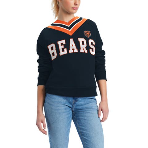 Women's Tommy Hilfiger Navy Chicago Bears Heidi V-Neck Pullover Sweatshirt