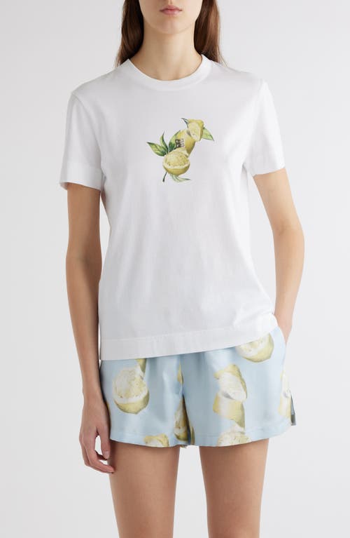 Shop Givenchy Slim Fit Cotton Lemon Graphic T-shirt In White