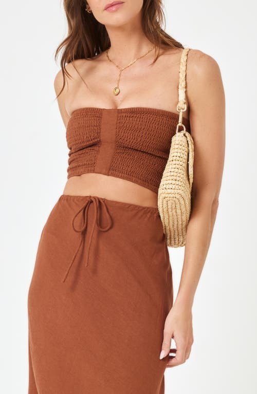 Shop L*space Lspace Summer Feels Smocked Tube Top In Coffee