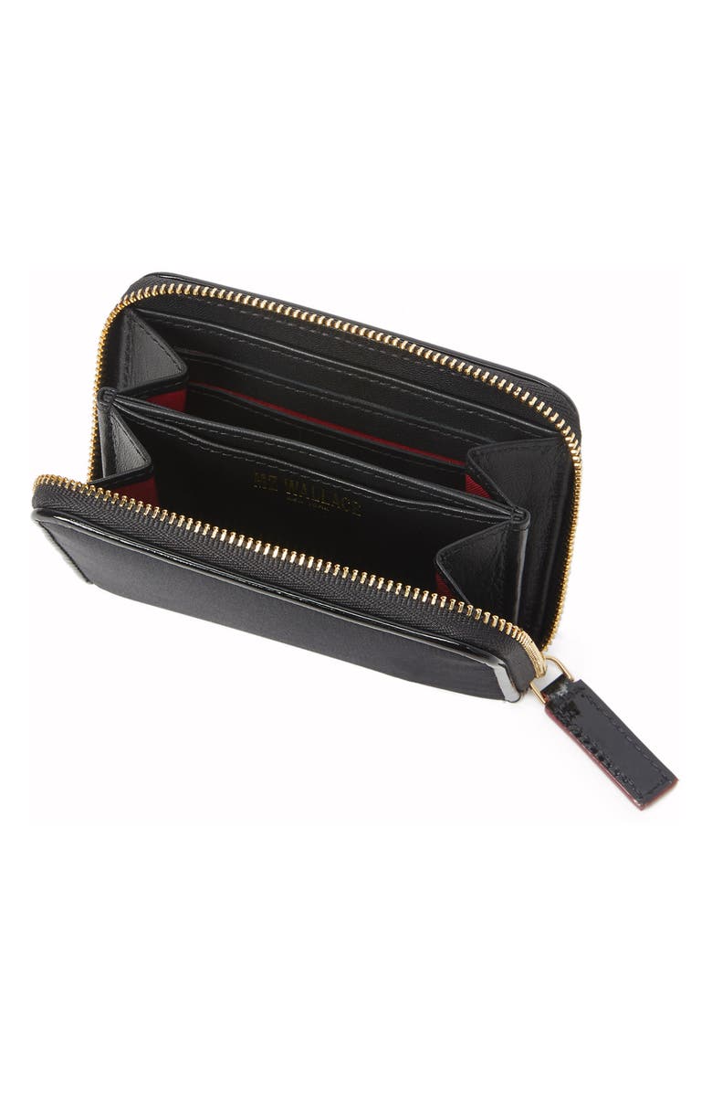 MZ WALLACE Mini Gramercy Zip Around Leather Wallet, Alternate, color, BLACK