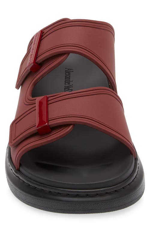 Shop Alexander Mcqueen Oversize Hybrid Slide Sandal In Burgundy/burgundy