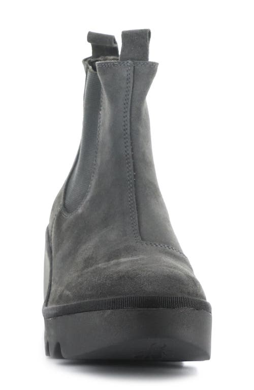 Shop Fly London Trig Platform Chelsea Boot In Diesel Oil Suede