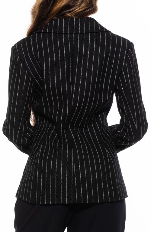 Alexia Admor Double Breasted Blazer In Black Stripe