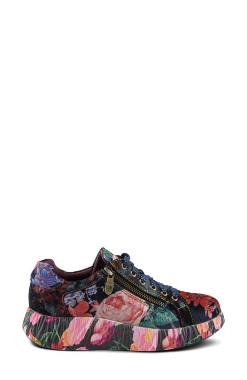 L'artiste By Spring Step Dallyn Floral Platform Sneaker In Black Multi