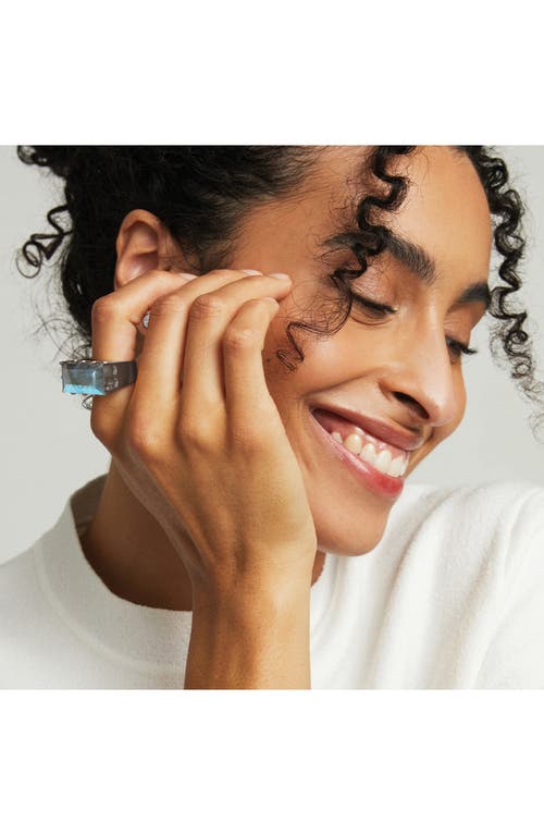 Dean Davidson Baguette-cut Simulated Labradorite Castle Ring In Labradorite/silver
